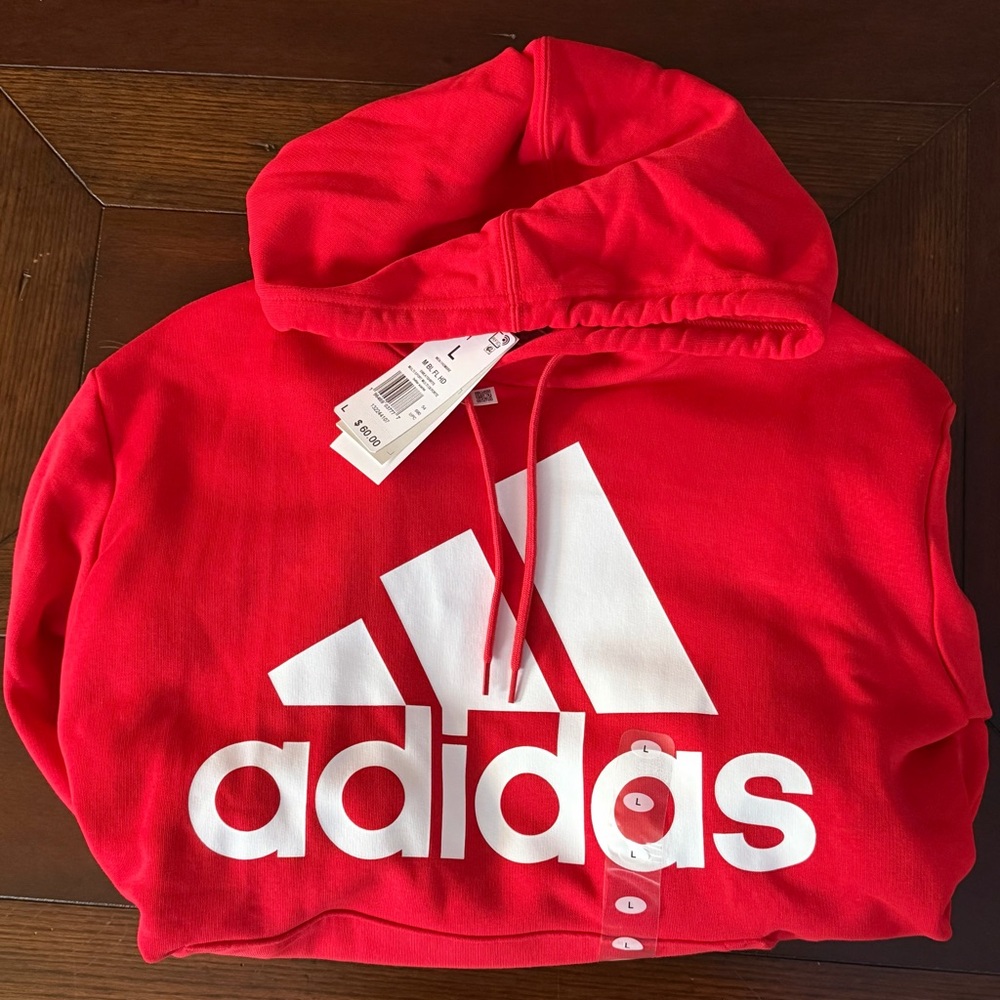 🔥NWT ADIDAS HOODIE / SIZE L RED